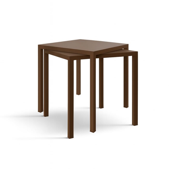 TAVOLO TETRIS 70X70 MARRONE CUOIO