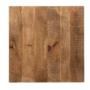Set 2 Piani Tavolo in Legno Massello Naturale con Bordo Regolare, 70 × 70 cm