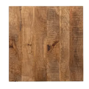 Set 2 Piani Tavolo in Legno Massello Naturale con Bordo Regolare, 70 × 70 cm