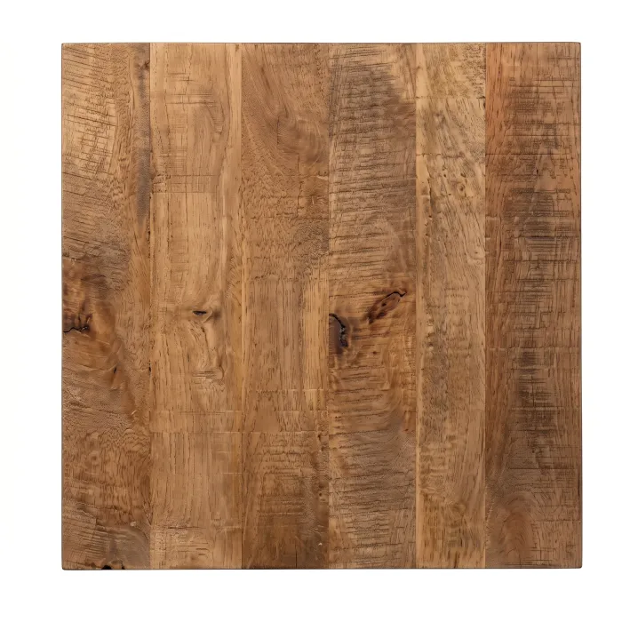 Set 2 Piani Tavolo in Legno Massello Naturale con Bordo Regolare, 70 × 70 cm