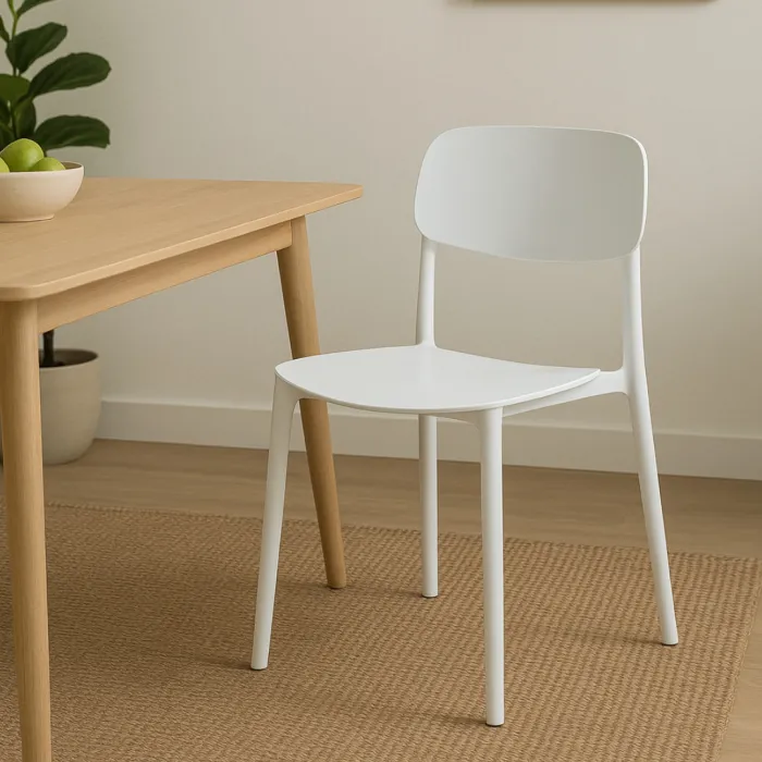 Set 4 Sedie Paula in Polipropilene Bianco, Design Moderno per Cucina e Sala da Pranzo