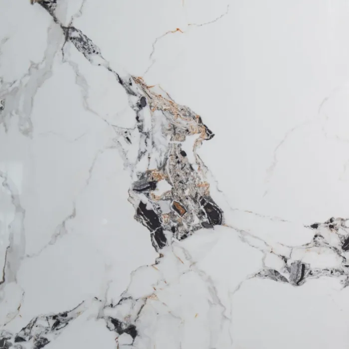 Piano DIAMOND in Pietra Sinterizzata Effetto Calacatta Beige, 80 × 80 × 1,2 cm