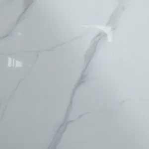 Piano DIAMOND in Pietra Sinterizzata Bianca con Venature Grigie, Set da 12 Pezzi, 80 × 80 × 1,2 cm