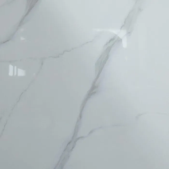 Piano DIAMOND in Pietra Sinterizzata Bianca con Venature Grigie, Set da 12 Pezzi, 80 × 80 × 1,2 cm