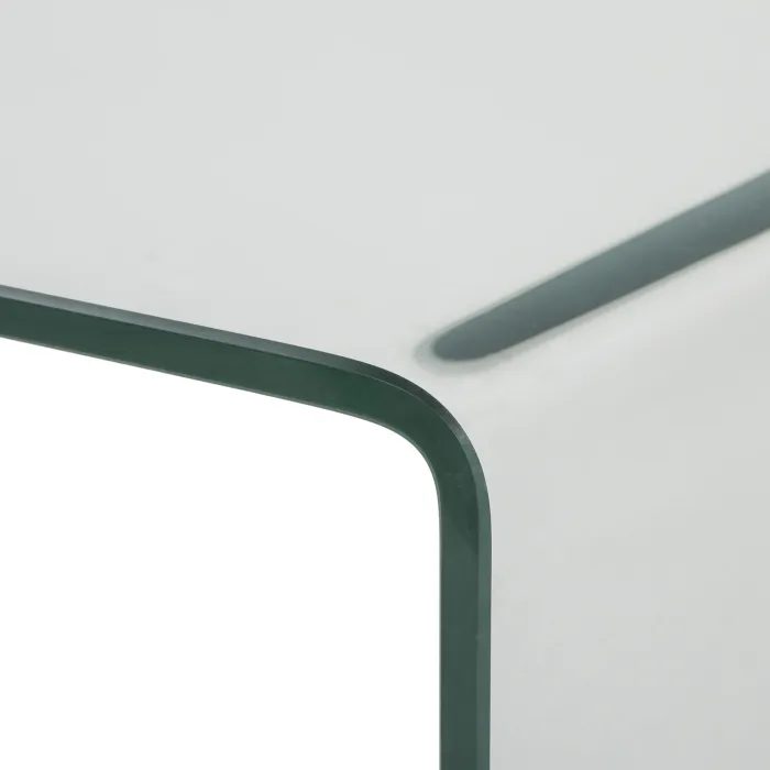 Tavolino Suite in Vetro Temperato Trasparente Curvato, Design Minimalista, 120 x 60 x 43 cm - immagine 7