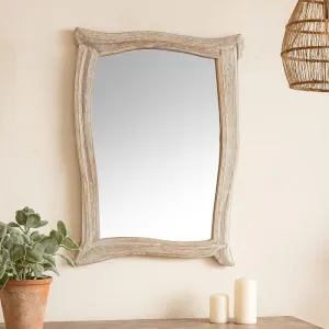 Specchio da Parete Brama Small Grigio con Cornice Ondulata, 90 cm