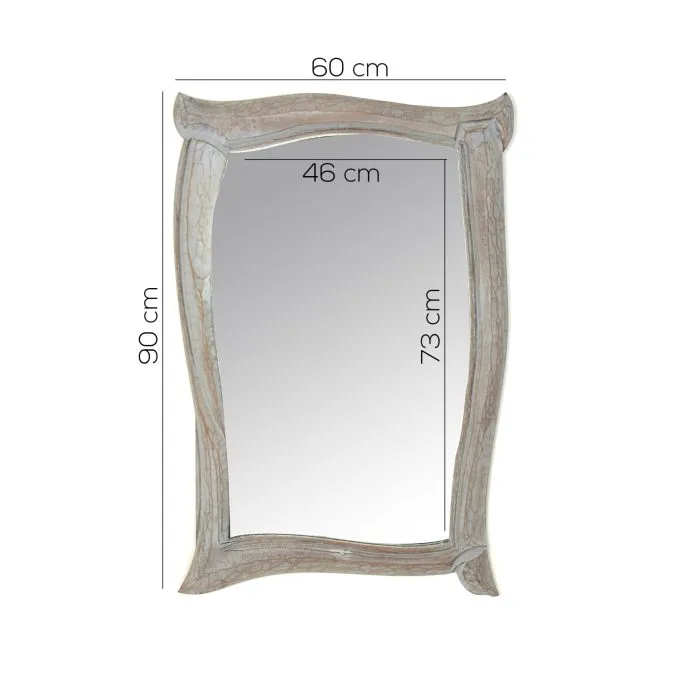 Specchio da Parete Brama Small Grigio con Cornice Ondulata, 90 cm - immagine 2