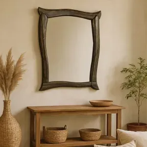 Specchio Brama Oro/Nero 120, Rettangolare con Cornice in Metallo, 120 x 90 cm