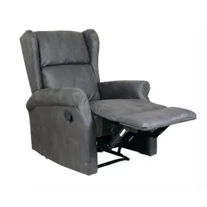 Poltrona Relax Arlette A Mozart Grigio Cemento Reclinabile, Tessuto Ignifugo Antimacchia e Design Vintage Elegante - immagine 2