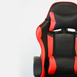 Sedia Gaming Ludos Rosso e Nera in Similpelle con Poggiapiedi Estraibile e Schienale Reclinabile, 61 x 51 x 120/130 cm - immagine 6