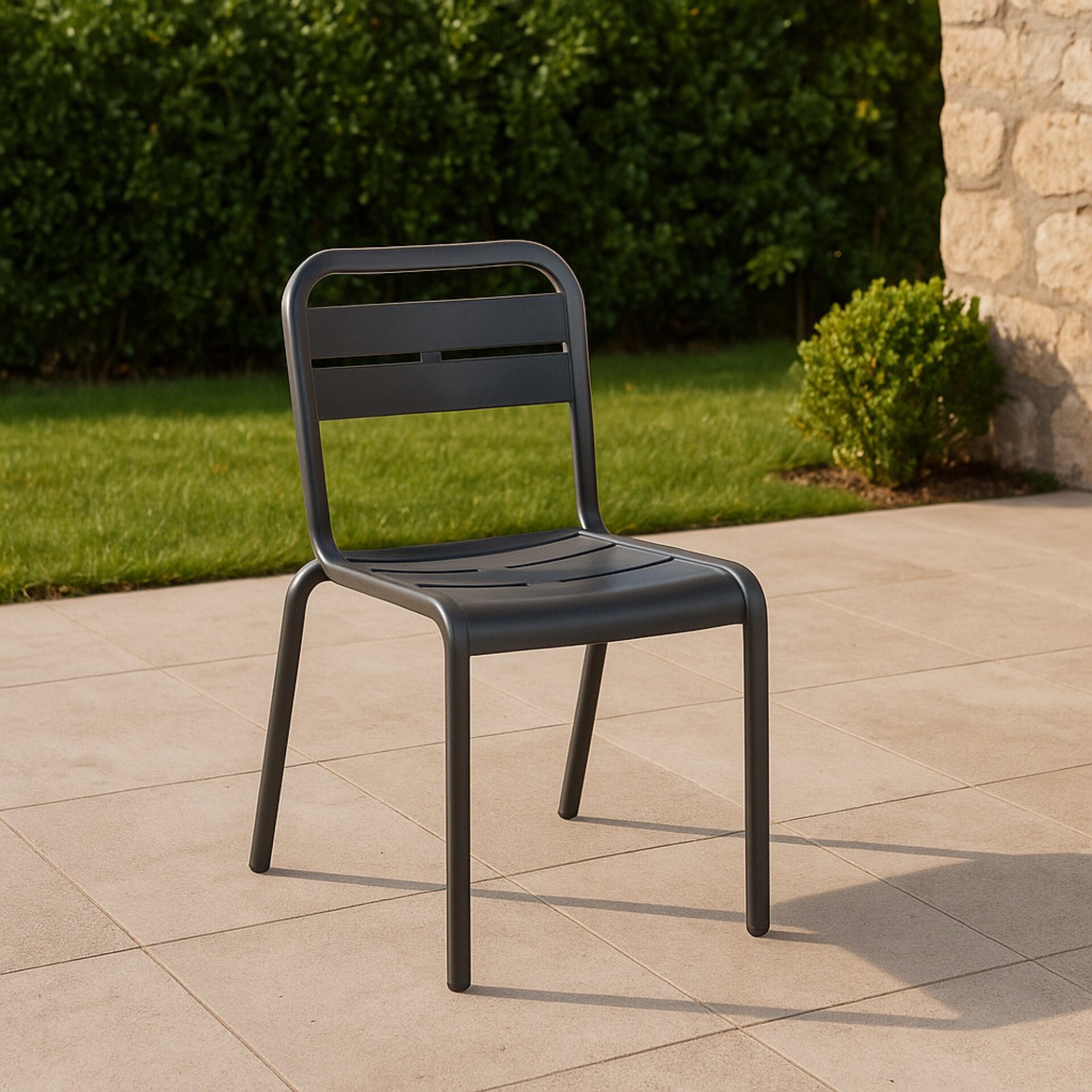 SET 4 SEDIA YARD RESINA ANTRACITE