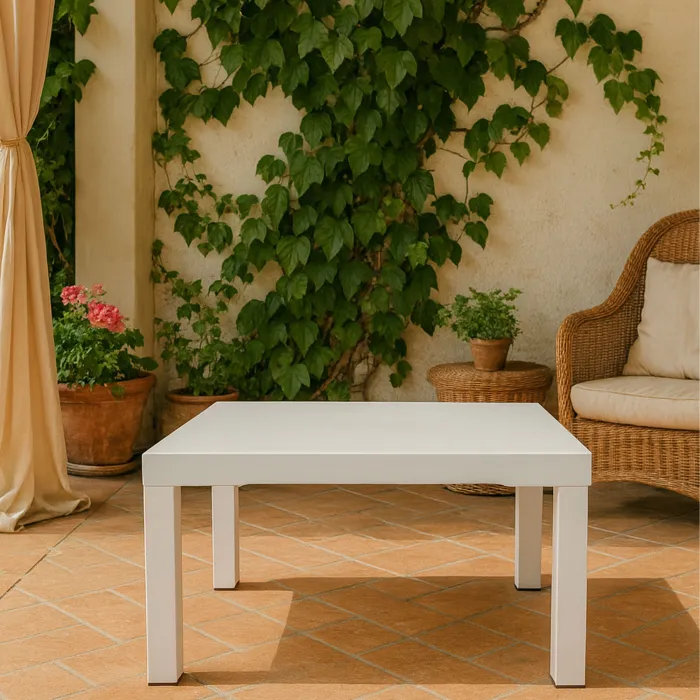 Tavolino Modas Bianco in Ferro Verniciato, 60 × 60 × 30 cm