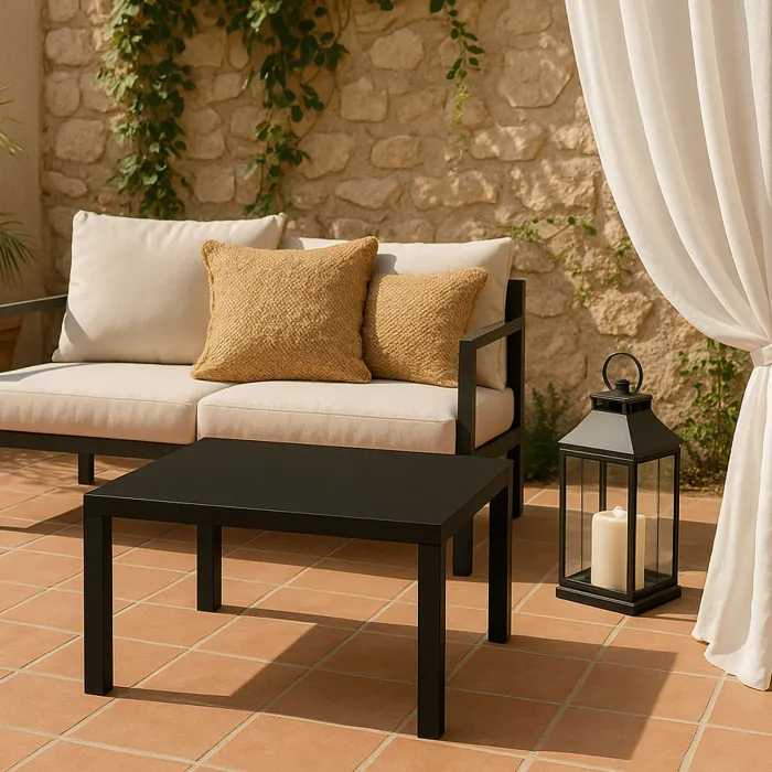 Tavolino Modas Grigio in Ferro Verniciato, 80 × 60 × 30 cm