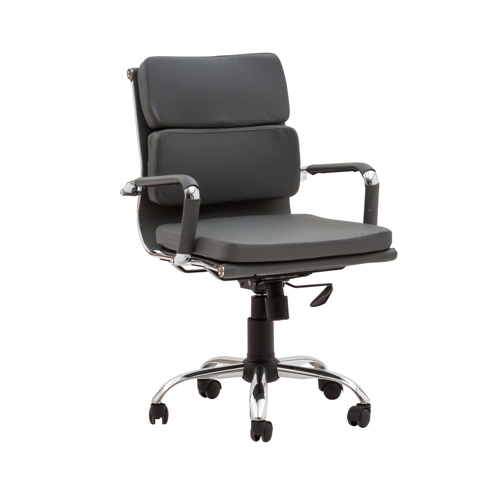 POLTRONA REGIA DIRIGENZIALE SIMIL GRIGIA/CROMATA