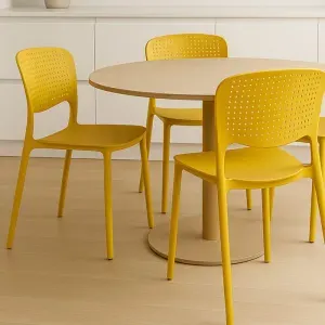 Set 4 Sedie Aria in Polipropilene Senape, Design Moderno e Seduta Ergonomica