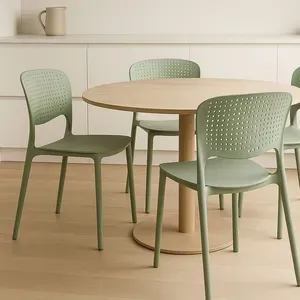 Set 4 Sedie Aria in Polipropilene Verde Salvia, Design Moderno e Seduta Ergonomica