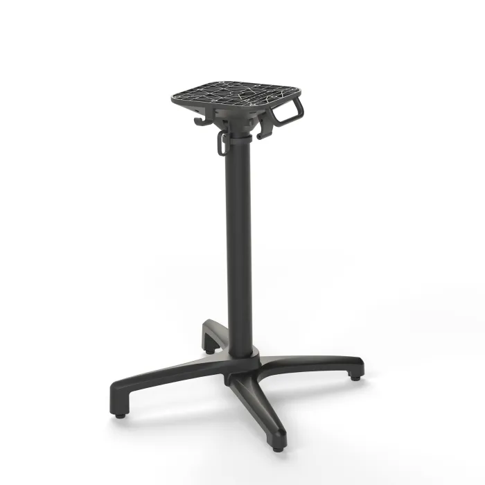 Base Tavolo Elisa Pieghevole in Alluminio Nero, Autolivellante e Accatastabile, H 72 cm