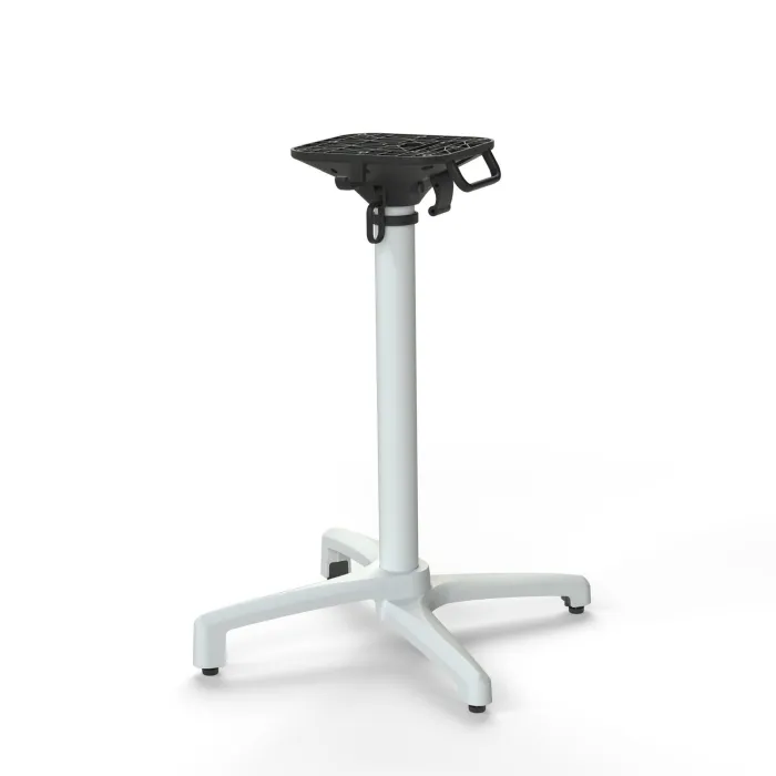 Base Tavolo Elisa Pieghevole in Alluminio Bianco, Autolivellante e Accatastabile, H 72 cm