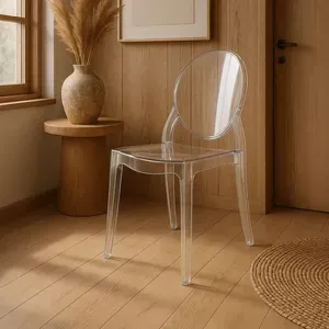 Set di 4 Sedie Crila Trasparenti in Metacrilato, Design Moderno con Schienale Avvolgente