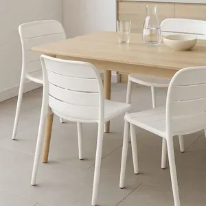 Set 4 Sedie ITACA in Polipropilene Bianco con Schienale Ergonomico, 56 × 52 × 82 cm
