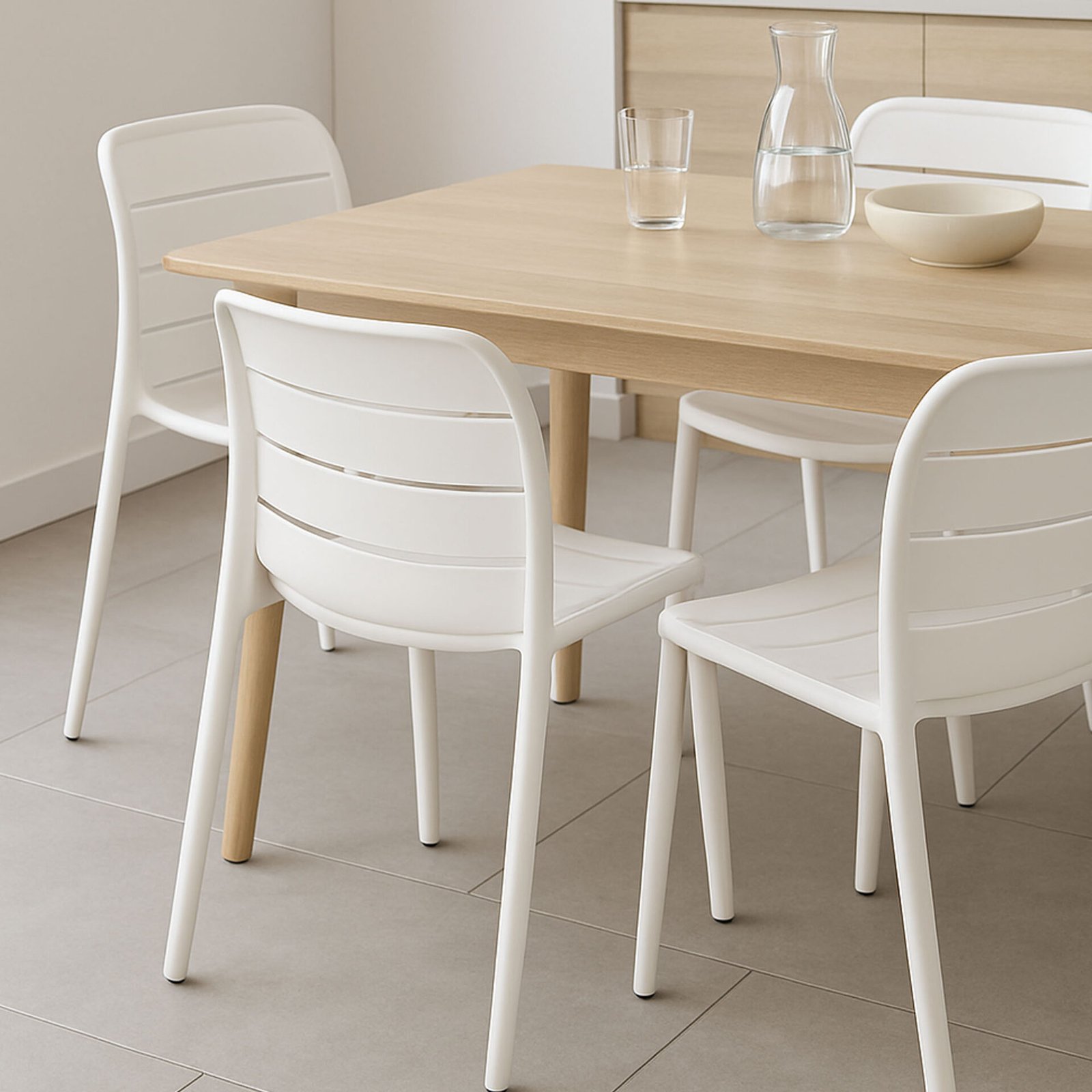 SET 4 SEDIA ITACA POLIPROPILENE BIANCA