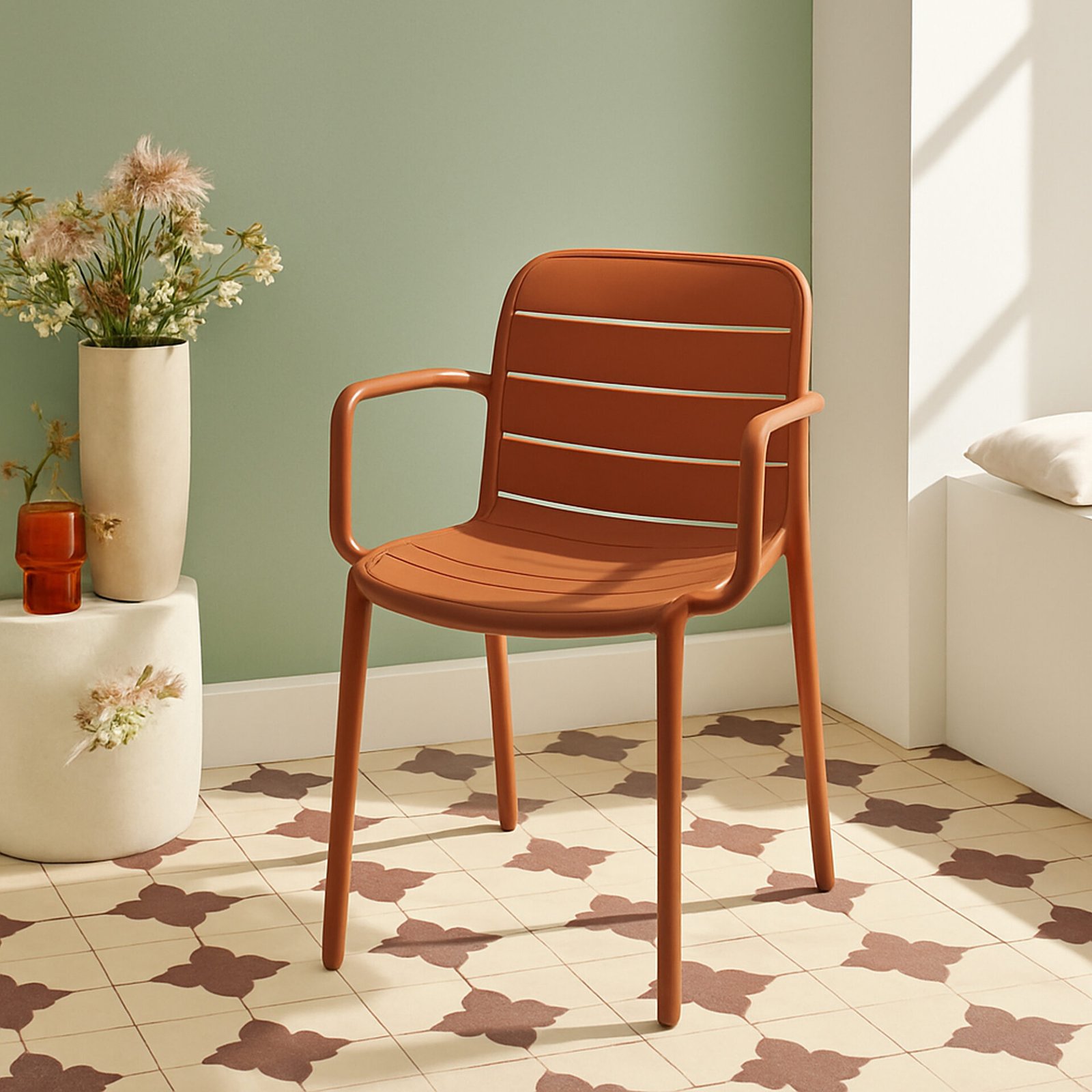 SET DA 4 POLTRONA ITACA IN POLIPROPILENE MATTONE