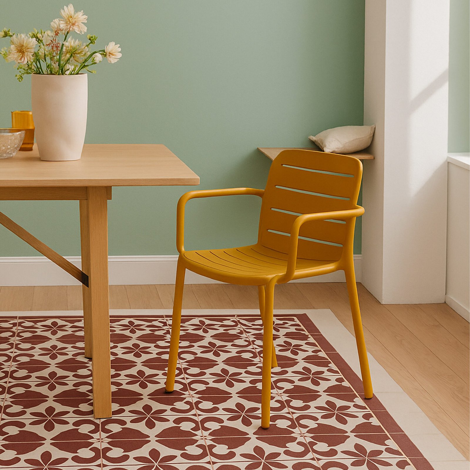 SET DA 4 POLTRONA ITACA IN POLIPROPILENE AMBRA