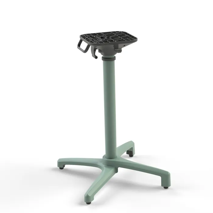 Base Tavolo Elisa Pieghevole in Alluminio Verde, Autolivellante e Accatastabile, H 72 cm