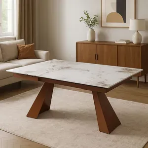 Tavolo PRISMA Allungabile Patagonia Beige con Gambe Bronzo