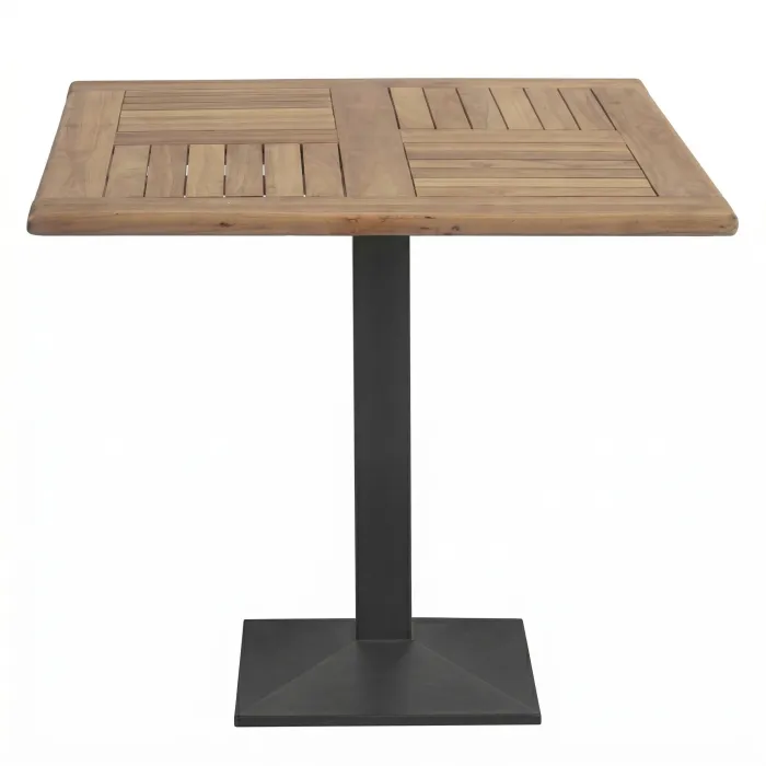 Piano Tavolo TEAK in Legno Massello di Teak, 80 × 80 cm