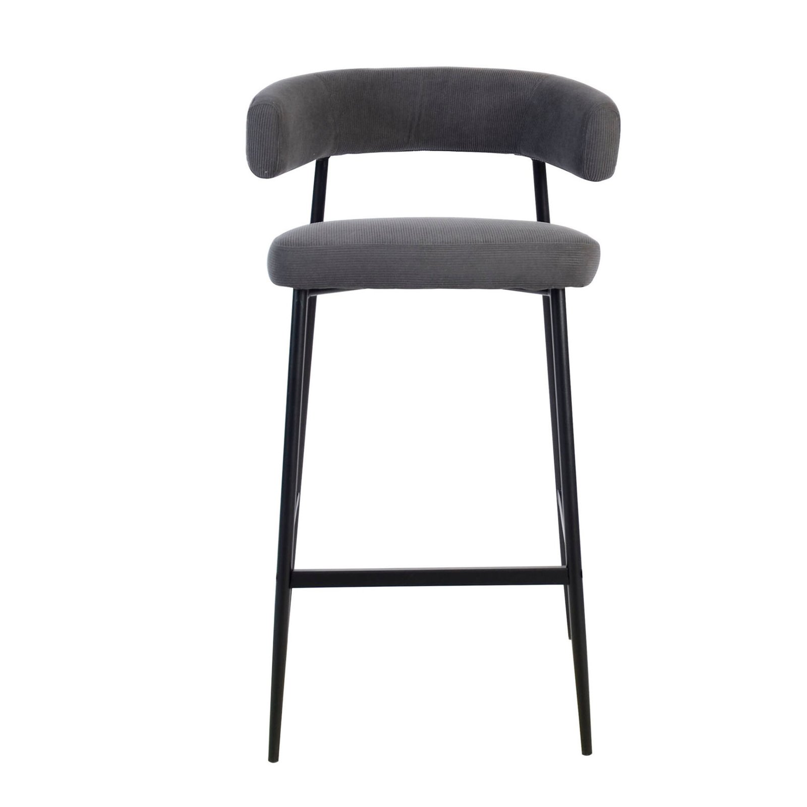 Set 2 Sgabelli MEGAN Velluto Spessorato Cenere