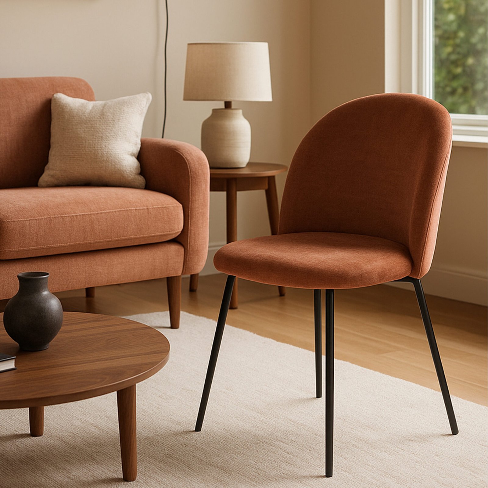 Set 4 Sedie AGATA Ruggine Gambe Nere