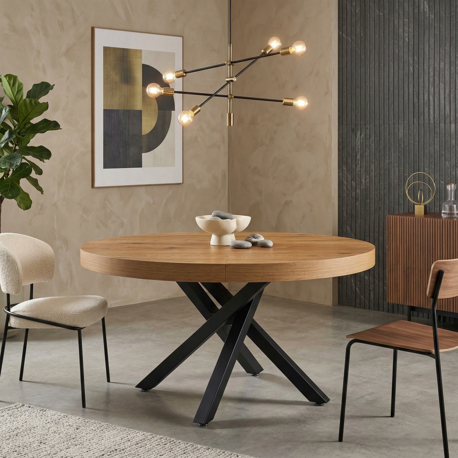 Tavolo Estensibile Zefiro Rovere e Nero