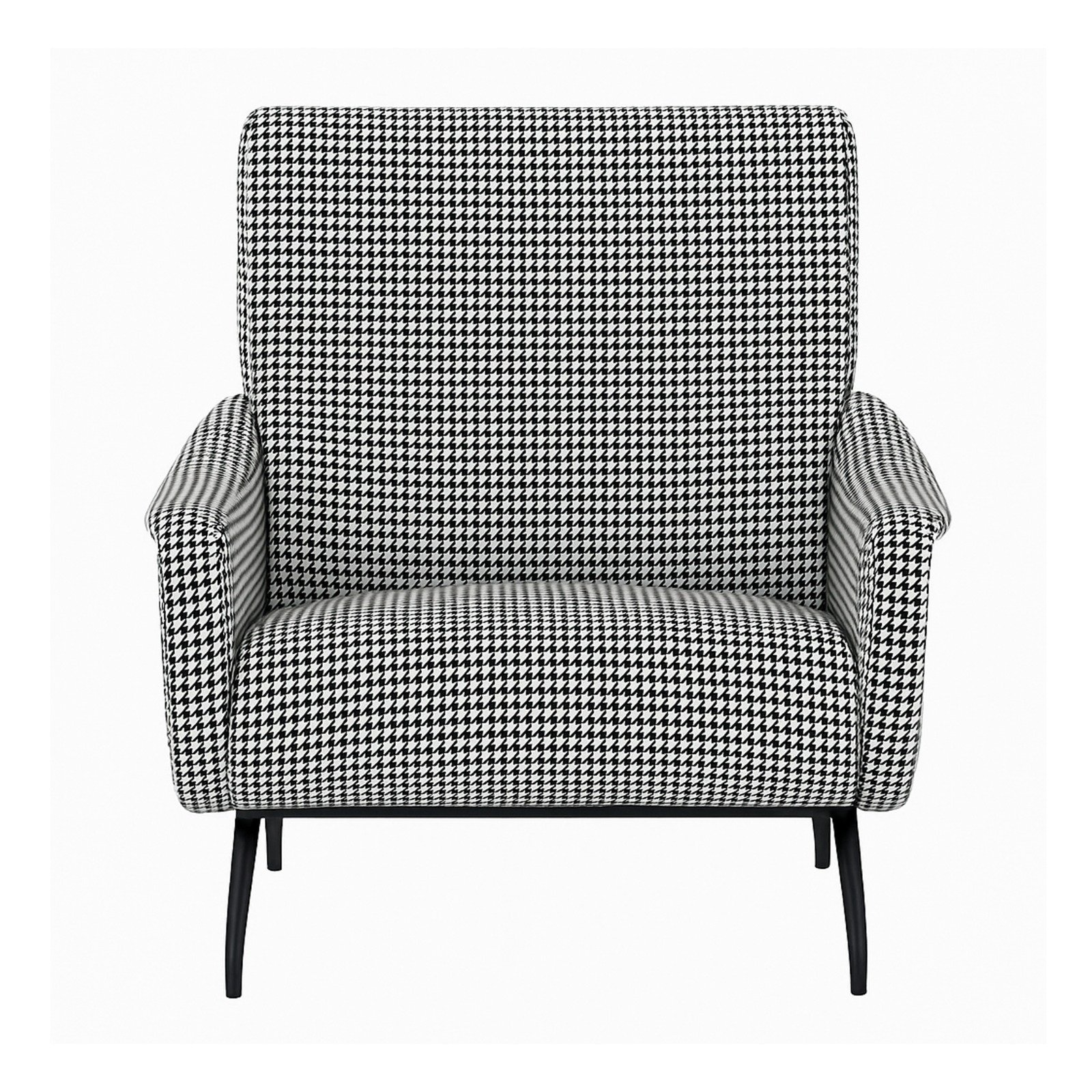 POLTRONA MARILYN IN TESSUTO PIED DE POULE BIANCO E NERO