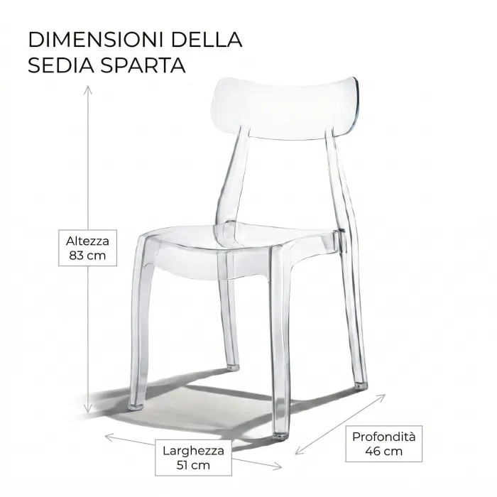 Cribel Sedia Sparta Trasparente