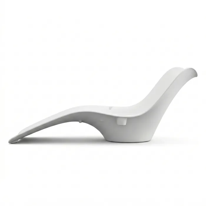 Lettino Oriente Bianco in Plastica, Design Ergonomico con Seduta Ondulata e Schienale Integrato - immagine 2