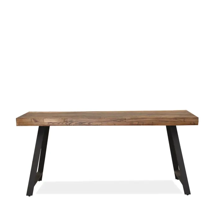 Tavolo FAUSTO STRONG Rettangolare 180 × 90 cm, Finitura Rustico Scuro e Struttura in Metallo Nero, Stile Industriale - immagine 2