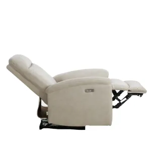 Poltrona Relax Elettrica a 2 Motori in Tessuto Mozart Tortora, Reclinabile con Schienale e Poggiapiedi Regolabili, 82 x 92 x 104 cm - immagine 6