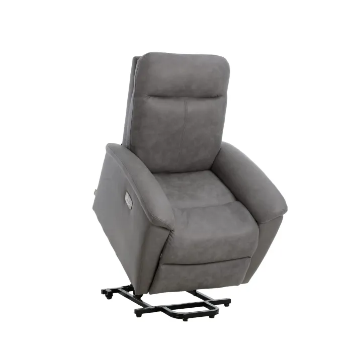 Poltrona Relax Nicole a 2 Motori in Tessuto Mozart Fango, Reclinabile con Comandi Elettrici, 82 x 92 x 104 cm - immagine 5