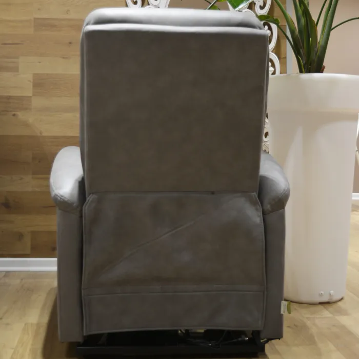 Poltrona Relax Nicole a 2 Motori in Tessuto Mozart Fango, Reclinabile con Comandi Elettrici, 82 x 92 x 104 cm - immagine 4