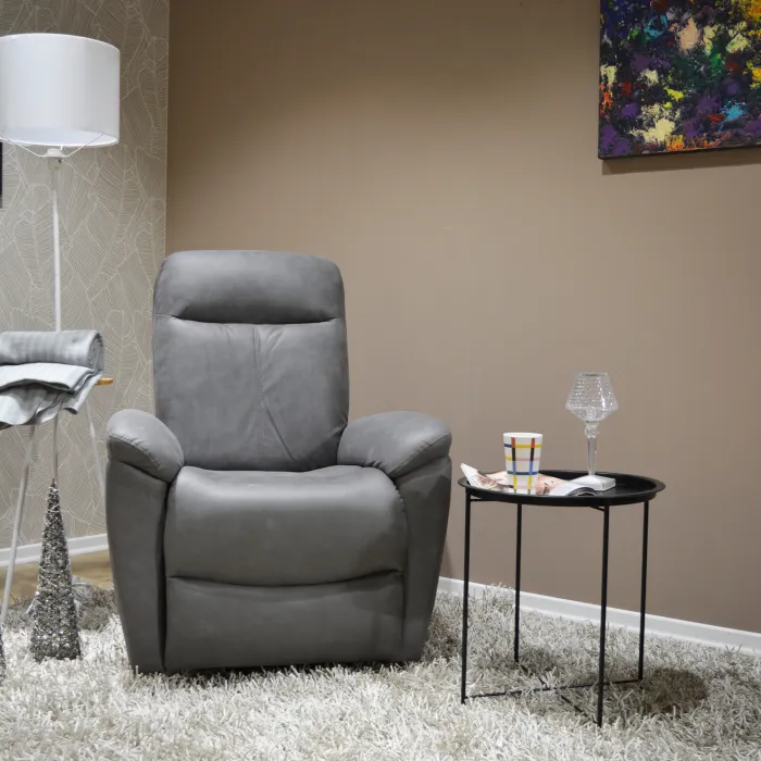 Poltrona Relax Nicole a 2 Motori in Tessuto Mozart Fango, Reclinabile con Comandi Elettrici, 82 x 92 x 104 cm - immagine 2