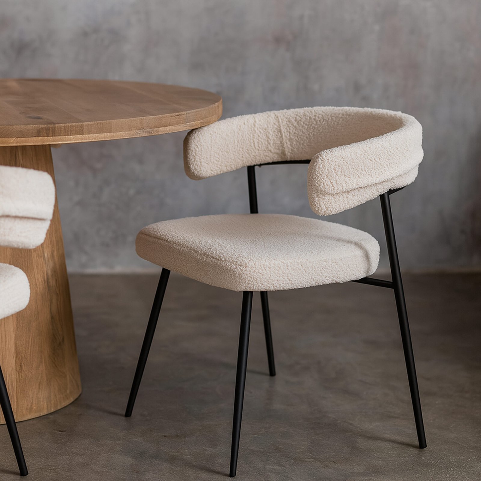 Set 2 Poltrone LARA Bouclé Corda