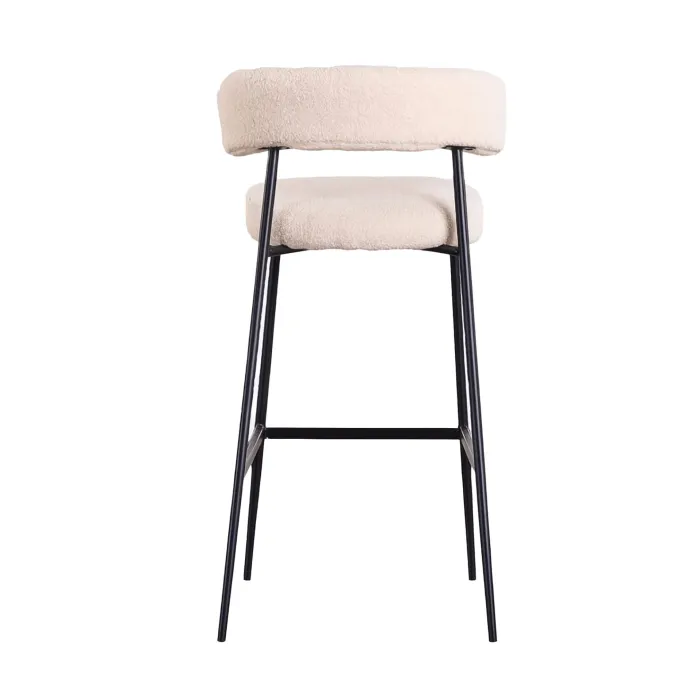 SET 2 SGABELLO LIVA TESSUTO BOUCLE' CORDA GAMBE NERE - immagine 3