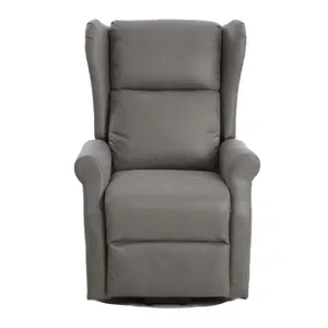 Poltrona Relax Alzapersona Arlette D Mozart in Tessuto Corda e Grigio con USB, Reclinabile Elettrica, 74 × 74 × 109 cm