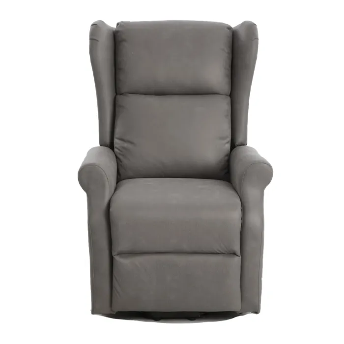 Poltrona Relax Alzapersona Arlette D Mozart in Tessuto Corda e Grigio con USB, Reclinabile Elettrica, 74 × 74 × 109 cm