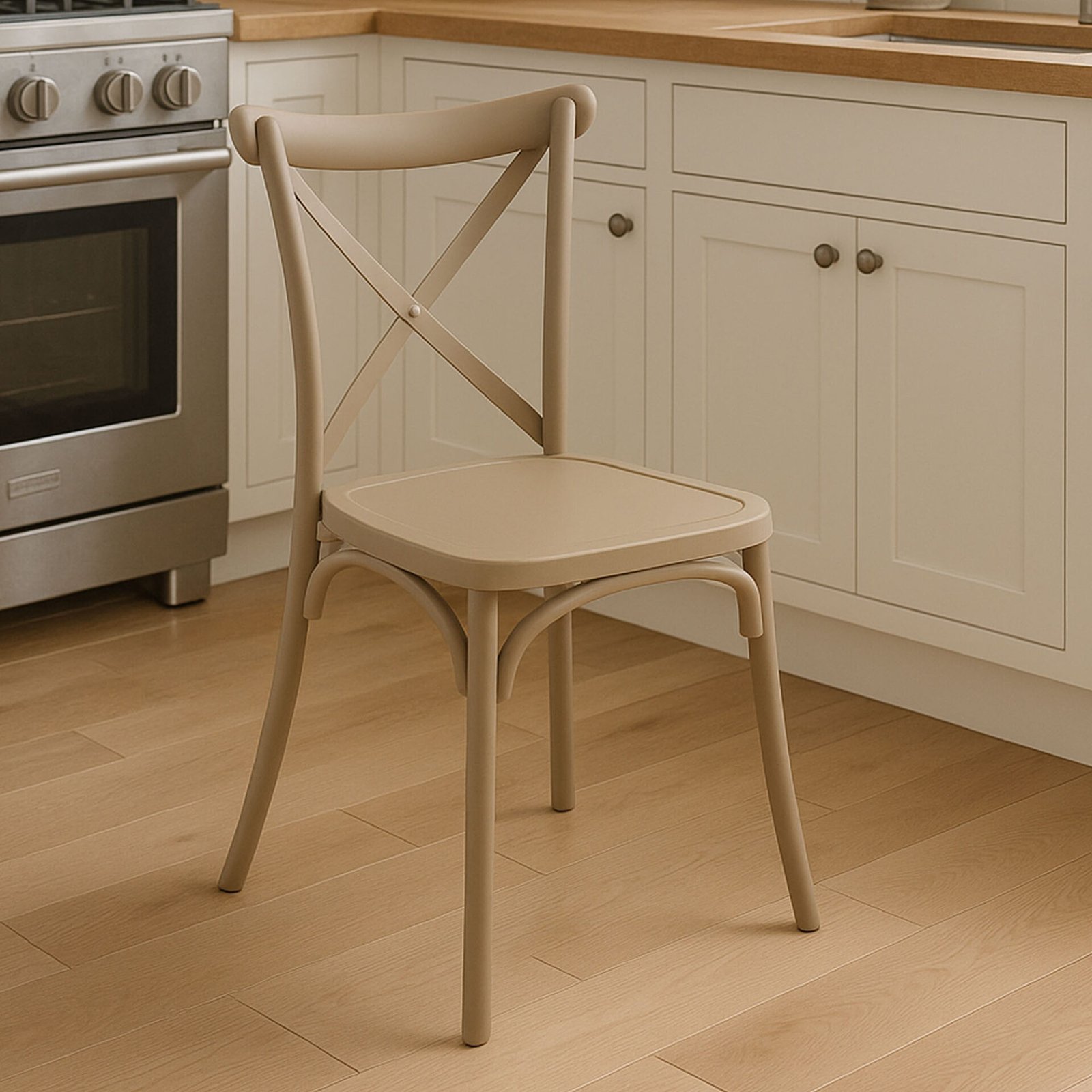 SET 6 SEDIA BICE IN POLIPROPILENE TORTORA