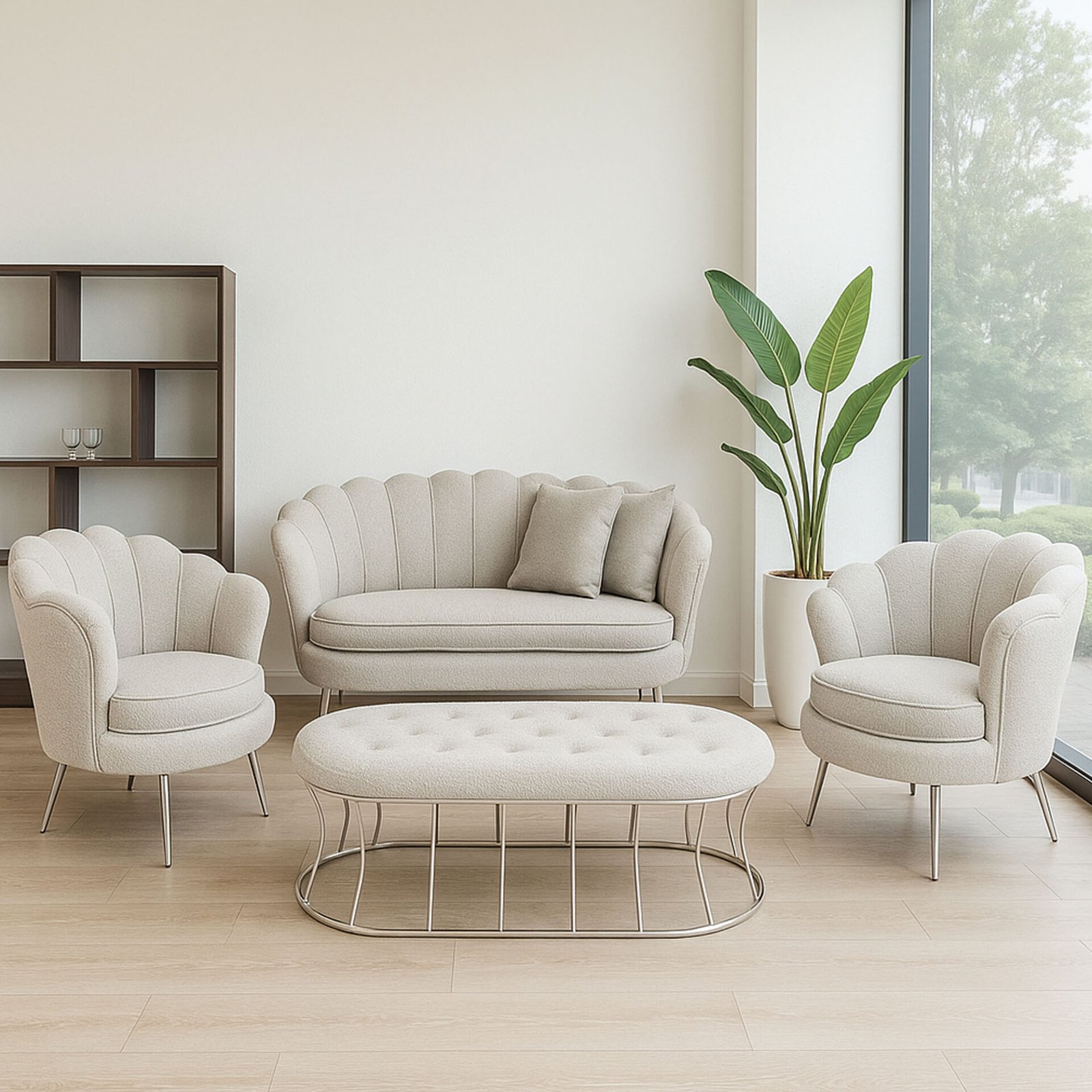 SET FLAVIA SALOTTO TESSUTO BOUCLÈ GRIGIO