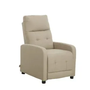 Poltrona Relax Susan Push in Tessuto Corda, Reclinabile con Sistema Push e Bottoni Decorativi