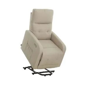 Poltrona Relax Elettrica Alzapersona Susan D in Tessuto Corda, con Ruote e Porta USB
