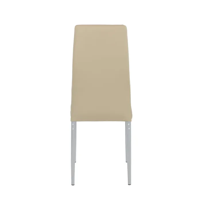 Set 6 Sedie Sveva Tortora in Ecopelle con Gambe in Alluminio, Seduta Imbottita e Schienale Ergonomico - immagine 3